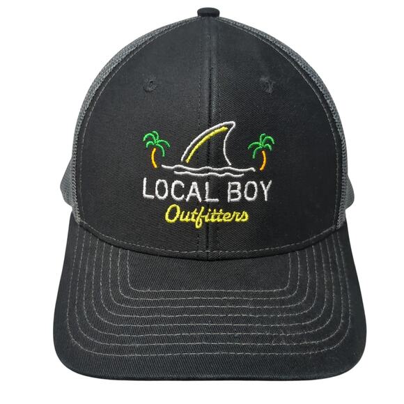 Local Boy Outfitters Snapback Trucker Hat Black One Size Adjustable Mesh Back - Picture 1 of 9